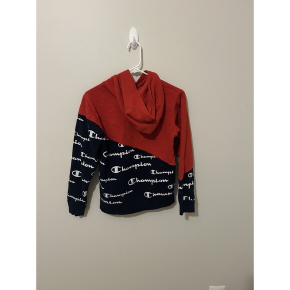 Kids Champion Sweater Shirt Size Large Navy Blue With White - Picture 5 of 6